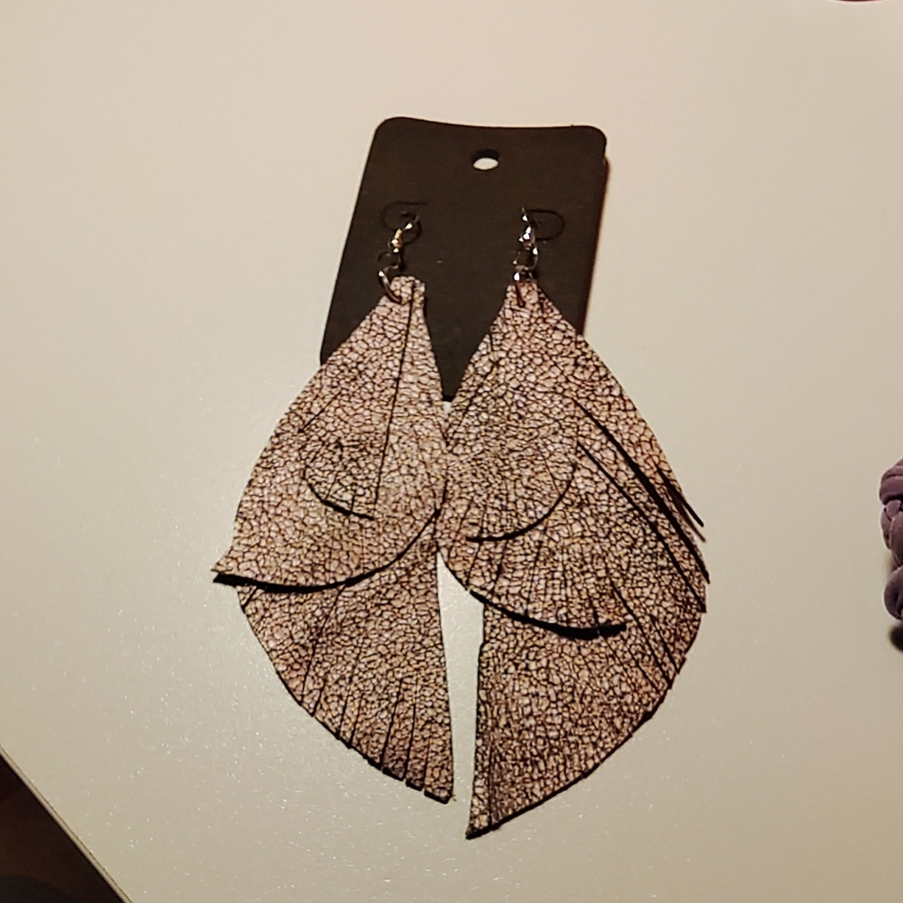 Elegant Brown Leaf Earrings